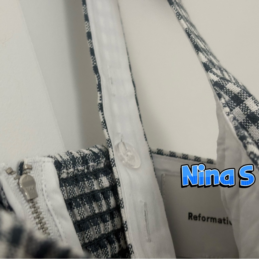 Reformation Blue and White Gingham Midi Dress - Picture 6 of 7